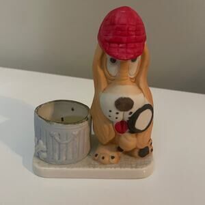 Vintage 1979 Jasco Hand Painted Porcelain Hound Dog Figurine